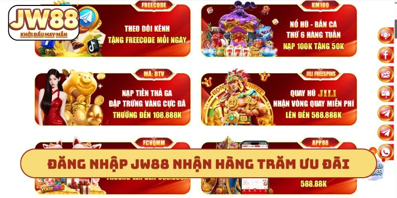 Đăng nhập JW88 nhận hàng trăm ưu đãi