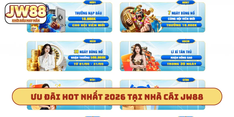 Ưu đãi hot nhất 2026 tại nhà cái JW88